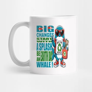 Big Changes Earth Day Whale: Grow Green Mug